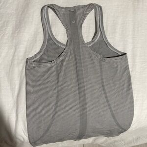 Lululemon Athletica Black and White Striped Tank Top